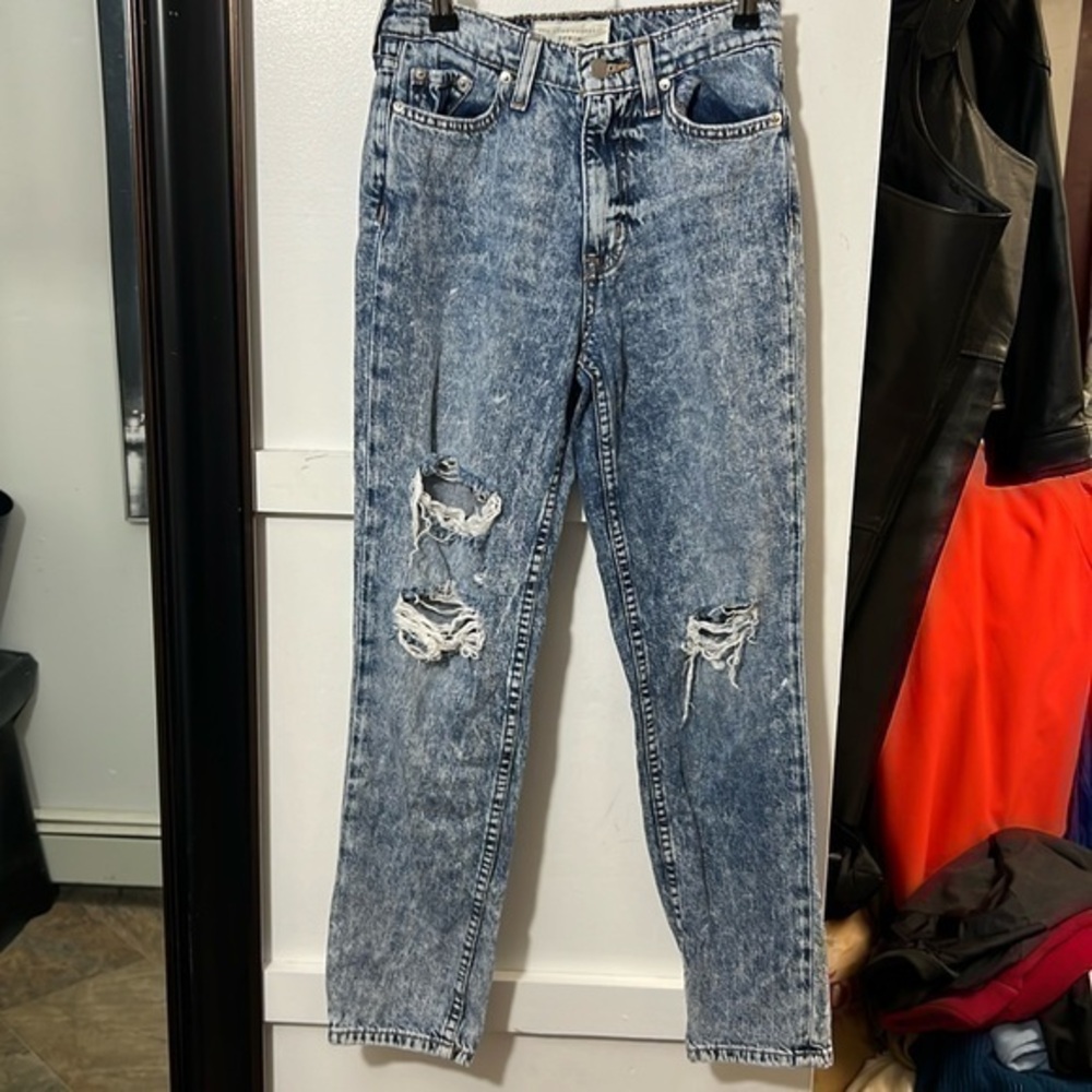 New York Laundry Blue Denim Deconstructed  jeans junior Size 3 Ladies